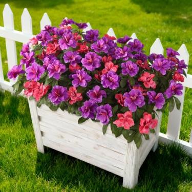 Imagem de Hommyea Flores artificiais falsas para atividades ao ar livre, 8 pacotes de flores de seda sintéticas, decoração de primavera, resistente a UV, flores de plástico que não desbotam para plantadores