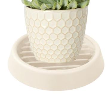 Imagem de Plaveres de vasos de planta, pires de plantas para dentro de casa - Bandeja de drenagem para suculentas - Vazio de vaso de flores de vazamento com orifícios de drenagem para o jardim de estufa de jard