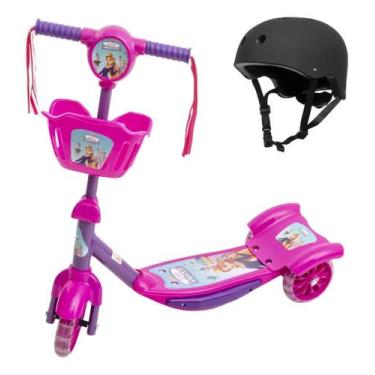 Imagem de Patinete Infantil 3 Rodas com Led Som e Cesta Menino Menina mais capac