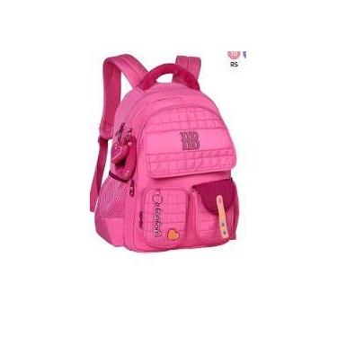 Imagem de Mochila de Costas Escolar Feminina Rebecca Bonbon matelassê Rosa coleç
