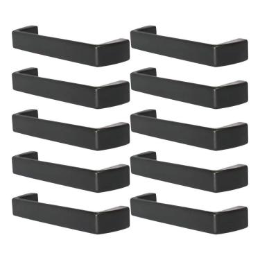 Imagem de 2X Kit 10 Puxadores Gaveta Preto Para Arquivo De Aço Escri
