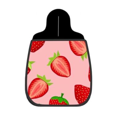 Imagem de Lixeira De Carro Organizador Lixinhocar Morangos Fatiados Fundo Rosa