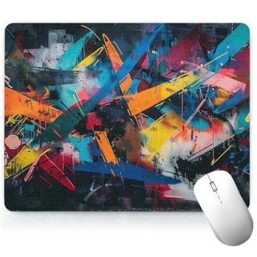 Imagem de Tapete de mesa colorido de couro, mouse pad de arte colorida, teclado de computador, mouse pad para jogos, protetor e capa à prova d'água, capa decorativa de couro PU, tapete de mouse para laptop