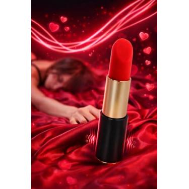 Imagem de Vibrador Batom Massageador USB Recarregável - Discreto, Silencioso e Poderoso, Vermelho