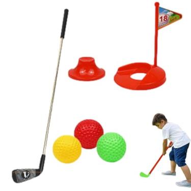 Imagem de Jogo de golfe brinquedo para criança, Brinquedo de golfe para meninas definido para quintal, Jogo de exercícios internos com bolas de de treinamento e equipamento de tacos, conjunto de brinquedo