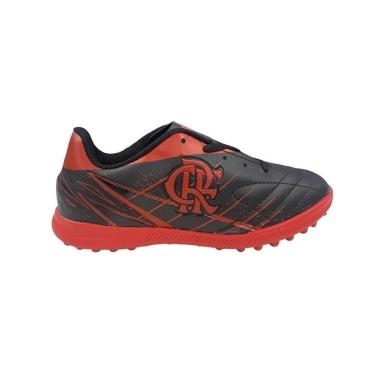 Imagem de Chuteira Flamengo Oxn Avanti 3 Society Pro Pvc - Infantil - Preto/Vermelho-Unissex