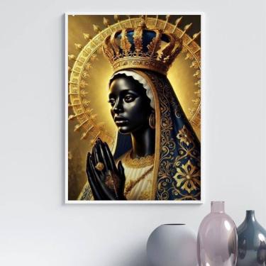 Imagem de Quadro Nossa Senhora Aparecida - Dourada 33X24Cm - Com Vidro