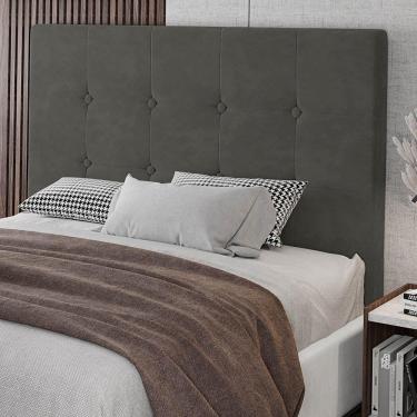 Imagem de Cabeceira Cama Box Casal Queen Size Luana 160cm Veludo Cinza - Abmaza