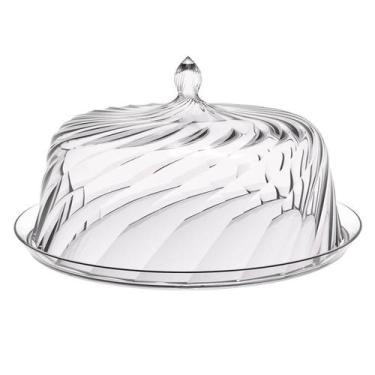 Imagem de Porta Bolo Torta 25cm Transparente Glassy com Cúpula Crippa Boleira Do