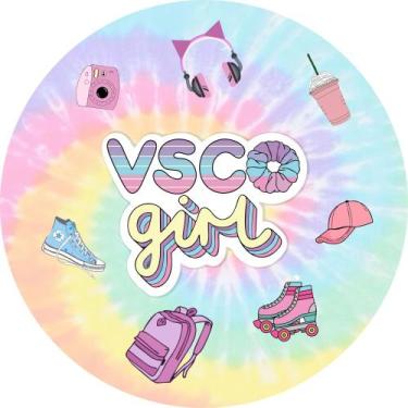 Imagem de Painel de Lona Redondo VSCO GIRL Tye Dye - Fabrika De Festa, 140x140cm