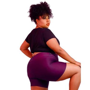 Imagem de Short Plus Size Meia Coxa Poliamida BlackOut G1 G2 G3 PINA, G2, Lilás