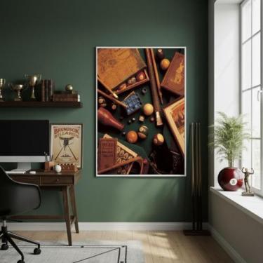 Imagem de Quadro Decorativo Elementos De Sinuca-70X50Cm Mold Preta - Quadros On-