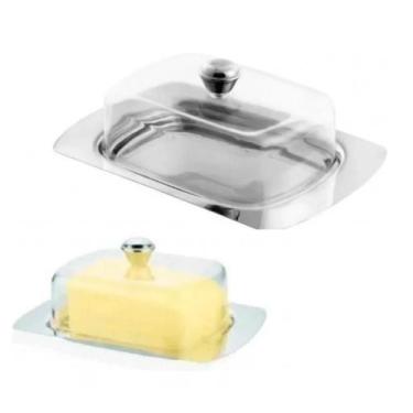 Imagem de Pote Manteiga Manteigueira Aco Inox Mantegueira Tampa Inox - Clink