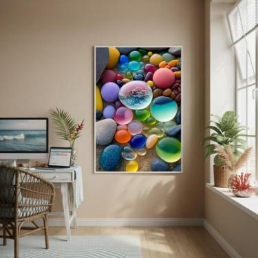 Imagem de Quadro Decorativo Vidros Marinhos Belos-70X50Cm - Quadros On-Line