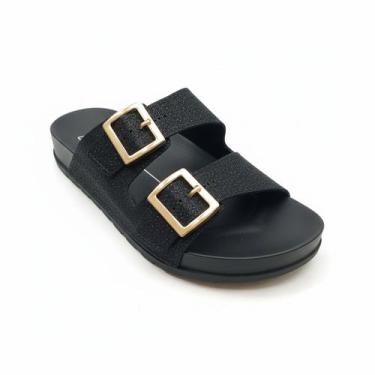 Imagem de Moleca Tamanco Preto Glitter Mini Shine Feminina Leveza -, Preto, 38