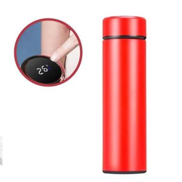 Imagem de Garrafa termica inox 480ml com display lcd vermelho luxo - Yeet