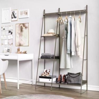 Imagem de Arara de Roupas em Aço Begônia CabeCasa MadeiraMadeira Estanho