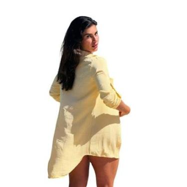 Imagem de Saída de Praia Camisa Vestido Manga-Feminino
