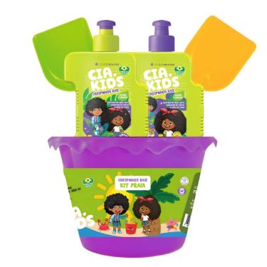 Imagem de Kit Cia Da Natureza Praia Crespinhos Raiz: Shampoo, Condicionador 250 ml, Balde e Acessórios