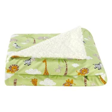 Imagem de Manta para bebê Sherpa 100% Algodão Estampada Infantil - Chuva de Amor