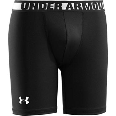 Imagem de Short de compress o s nica Under Armour HeatGear para meninos, Black/White, X-Large