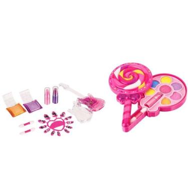 Imagem de Kit Maquiagem Infantil Paleta de Sombras Gloss e Batom Lollipop e My G