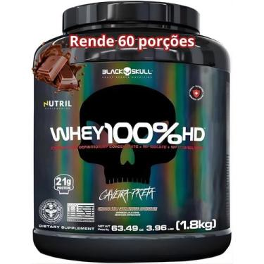 Imagem de Whey Protein 100 HD 1,8kg Black Skull  Ganho de Massa, Recuperação Mus