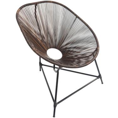 Imagem de Cadeira Acapulco Poltrona Aço Fibra Sintética Junco Casa Varanda Jardim Redonda Agp Ilumini