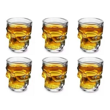 Imagem de Jogo com 6 Copos Caveira Shot para Bar Dose Tequila 50ml - Lyor