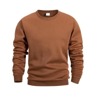 Imagem de Moletom Masculino De Fleece Com Gola Redonda, Quente, Casual, Solto, M