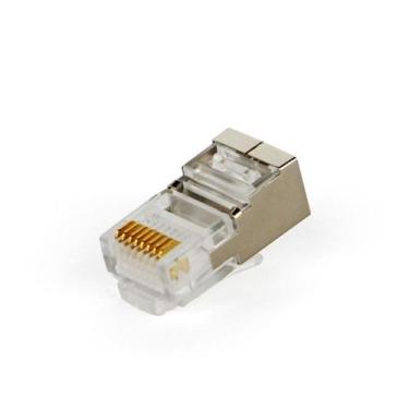 Imagem de Kit com 50 Conectores RJ45 Blindado Cat5e 8 Vias - CIRILO CABOS