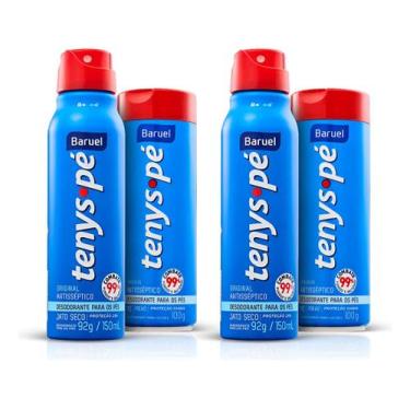 Imagem de Kit 4 Tenys Pé Desodorante Antisséptico Baruel Original (2 Talco Em Pó