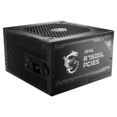 Imagem de Fonte MSI MAG A750GL, 750W, 80 Plus Gold, Modular, PFC Ativo, Com Cabo, Preto-Unissex