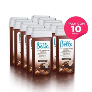 Imagem de kit com 10 Refil Cera Depilatória Roll On Negra Depil Bella 100g