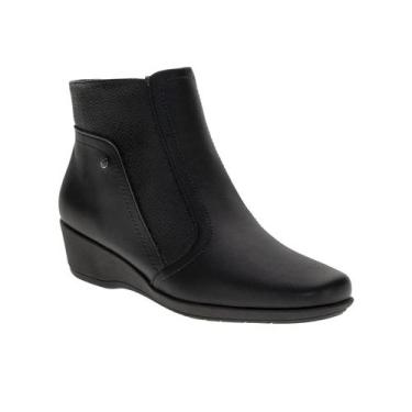 Imagem de Bota Piccadilly Salto Anabela Cano Curto Joanete 143217 Preto, 35, Pre