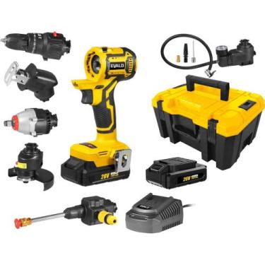 Imagem de Kit Furadeira Bateria 20V Multifunção 6 em 1 Brushless EVFM-6 EVALD