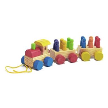 Imagem de Brinquedo de Madeira - Mini Trem com Pinos - Woodtoys