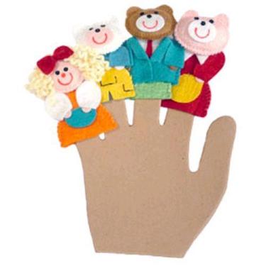 Imagem de Kit Dedoches Cachinhos Dourados em Feltro - 4 Personagens Infantil 2+ 