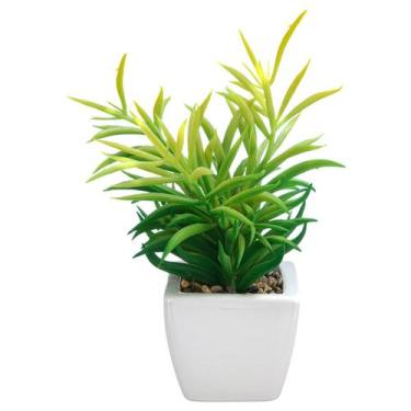 Imagem de Vaso Decorativo Planta Artificial Vasinho Cerâmica Presente Enfeite Sa