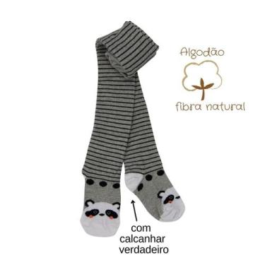Imagem de Meia Calça Infnatil Algodão Desenhada - Rossini, 1-3 anos, Urso mescla