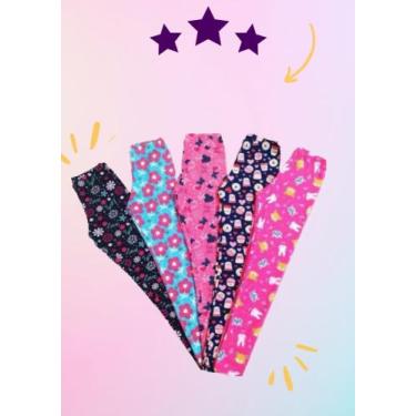 Imagem de Calça legging infantil feminina longa - MLT Confecções , Rosa com borb