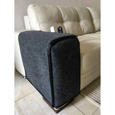Imagem de Arranhador E Protetor De Sofá Para Gatos Luxo Cinza- 2 Lados - Um Gato