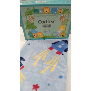 Imagem de Cobertor infantil bebe raschel 90cm x 1,10m masculino - CORTTEX - CORT
