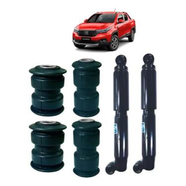 Imagem de Amortecedor Tras + Buchas Feixe Nova Fiat Strada 2020 A 2025 - KIT