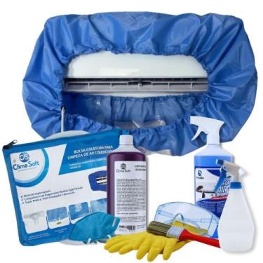 Imagem de Kit Limpeza Ar Condicionado Bolsa 9 a 18 BTUs Pulverizador 500ml Bacte