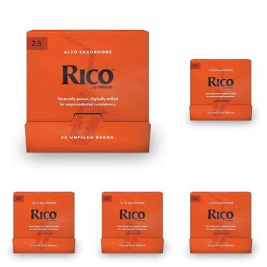 Imagem de Palhetas para Saxofone Alto D'Addario Rico Força 2.5 Pacote com 125