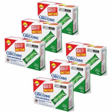 Imagem de Kit 6 Unid. Gli-Instan Lowçucar Sabor Menta Glicose Instantânea 5X15G 