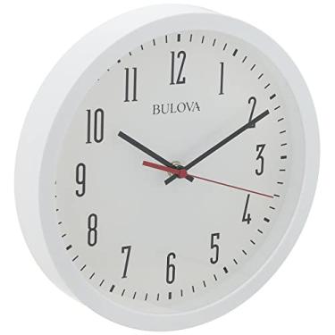 Imagem de Bulova Relógio de parede de cubículo, 26 cm, branco