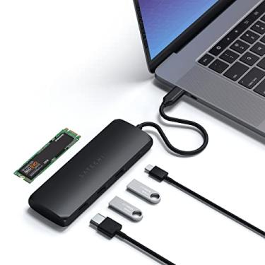 Imagem de Satechi Adaptador Multi Portas Híbrido USB-C - Portas M.2 SATA SSD, 4K HDMI 60Hz, USB-C PD, Dados USB-A 3.1 - Para M2/ M1 MacBook Pro/Air, M2/ M1 iPad Pro/Air, M2 Mac Mini, iMac M1 (Preto)