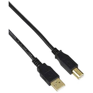 Imagem de Monoprice Cabo USB Tipo-A para USB Tipo-B 2.0 - 28/24AWG banhado a ouro, preto, 1,8 m, pacote com 5